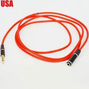 Red 1.2 Meter 3.5MM 4 POSITION TRRS HEADSET EXTENSION CABLE - M/F