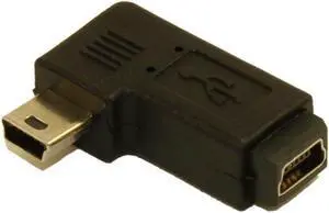 Mini-B 5pin Male to Mini-B 5pin Female Right Angle Adapter