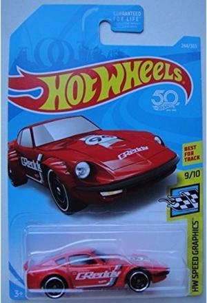 Hot Wheels SPEED GRAPHICS 910 RED NISSAN FAIRLADY Z 244365 50TH ANNIVERSARY CARD