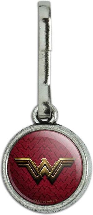 GRAPHICS & MORE Justice League Movie Wonder Woman Logo Antiqued Charm Clothes Purse Suitcase Backpack Zipper Pull Aid