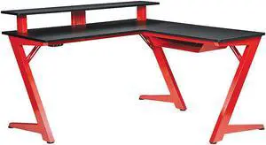 OSP Home Furnishings Avatar Battlestation L-Shape Gaming Desk with Carb
