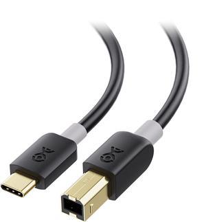 6Ft Long USB-Printer-Cable 2.0 for HP OfficeJet Laserjet Envy; Canon Pixma;  Epson Workforce Stylus Expression Home; Brother; Silhouette Cameo; Dell