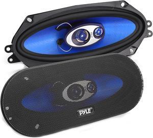 Pyle 3-Way Universal Car Stereo Speakers - 300W 4" x 10" Triaxial Loud Pro Audio Car Speaker Universal OEM Quick Replacement Component Speaker Vehicle Door/Side Panel Mount Compatible PL410BL (Pair)