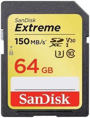 SanDisk 64GB Extreme SDXC UHS-I U3 Memory Card, Up to 150MB/s Read Speed
