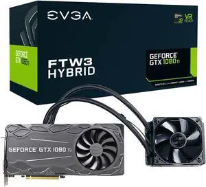 EVGA GeForce GTX 1080 Ti FTW3 HYBRID GAMING, 11GB GDDR5X, HYBRID & RGB LED, iCX Technology - 9 Thermal Sensors Graphics Card 11G-P4-6698-KR