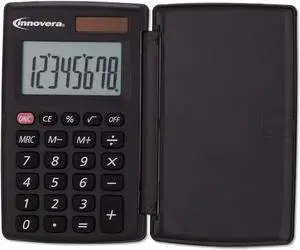 15921 Pocket Calculator with Hard Shell Flip Cover, 8-Digit, LCD 15921
