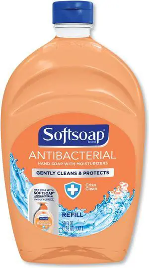 Softsoap Antibacterial Liquid Hand Soap Refill for Dispenser Crisp Clean Scent 6/Carton (US05261ACT) 46325