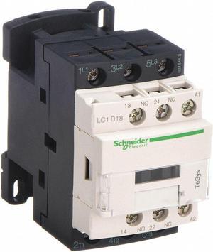 SCHNEIDER ELECTRIC LC1D18LE7 IEC Magnetic Contactor, 3 Poles, 208 V AC, 18 A,