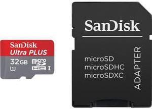 Sandisk 32 GB Ultra Plus Class 10 Micro SDHC Adapter SDSDQUP-032G-AC46A - Black