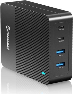 UtechSmart 100W USB-C Charger, 4-Port Fast Charger Station - Black