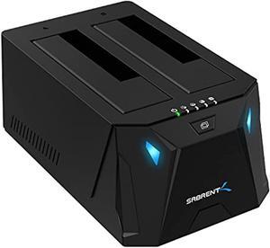 sabrent usb type-c sata 2.5? & 3.5? dual bay hard drive docking station | offline cloning | up to 5gbps | tool-free installation (ec-ch2b)