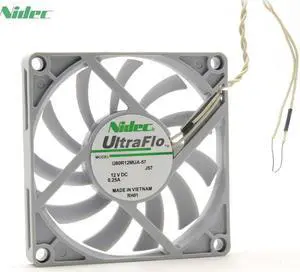 original For Nidec  U80R12MUA-57 UltraFlo 8010 80MM 8cm 80*80*10mm fan 12V 0.25A Super Silent fan with 2pin
