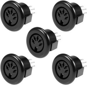 S-video PCB Mount 5 Pin Din Socket Audio Video Connector Black DS-5-07A 5Pcs