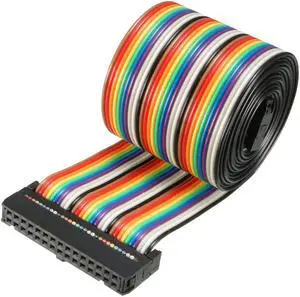 IDC 30 Pins Wire Flat Rainbow Ribbon Cable 128cm 2.54mm Pitch 1pcs