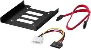 SIENOC 2.5 to 3.5 SSD/HDD Adapter Bracket Mounting Kit Bracket Dock Hard Drive Holder + Sata Cable +4Pin to 15Pin Power Cable SIENOC 2.5 to 3.5 SSD/HDD Adapter Bracket Mounting Kit Bracket Dock Hard Drive Holder + Sata Cable +4Pin to 15Pin Power Cable