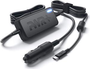 Pwr USBC CAR Charger for Dell Latitude 11 12 13 5175 5285 5289 7275 7285 7370 Dell XPS 12 13 9370 9365 Dell Chromebook 11 5190  UL Listed 10 Ft Power Supply Cord 90W