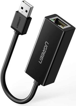 UGREEN Ethernet Adapter USB 2.0 to 10/100 Network RJ45 LAN Wired Adapter for Nintendo Switch, Wii, Wii U, MacBook, Chromebook, Windows 10, 8.1, Mac OS, Surface Pro, Linux ASIX AX88772 Chipset (Black)