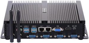 Fanless Industrial PC Mini Computer Intel Celeron 1037U HUNSN IM02 Windows XP  11 or Linux Ubuntu WiFi BT VGA HDMI 2 x LAN 4 x COM RS232 4 x USB20 4 x USB30 8G RAM 128G SSD