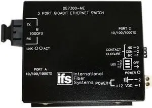 GE Security DE7300-ME 3-Ports Dual Fiber Ethernet Gigabit Transceiver