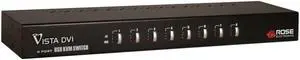 Rose Electronics KVM-8TDVI/A1 VISTA DVI 8-Port Single-Link KVM Switch (NOB)