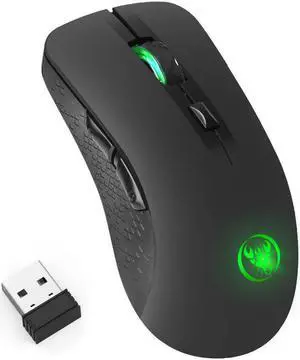 2.4GHz Wireless Gaming Mouse 2400DPI Optical USB Mouse Gamer Mouse Built-in Rechargeable Battery for Computer Laptop PC Mice