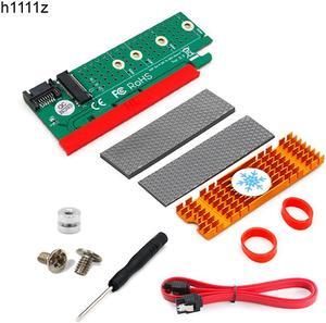PCI Express to M.2 NGFF SSD Adapter Raiser SATA-Bus M2 SSD B Key PCIE Slot Heatsink SATA Cable for 2230-2280 Size m.2 FULL SPEED