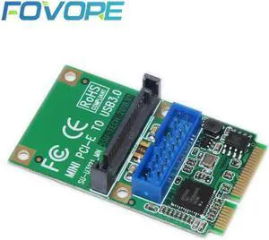 Mini PCI-E USB Card MINI PCI-Express to USB3.0 Adapter 19Pin Header to USB3.0 5Gb SATA Power Half High Full High Suitable for PC