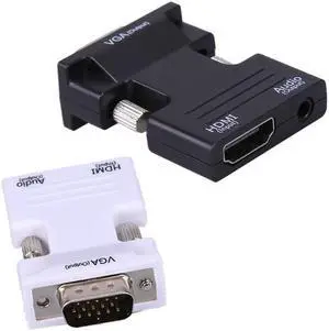 1Pcs HDMI Female to VGA Male Converter with Audio Adapter Support 1080P Signal HDMI to VGA Adapter Male to Female High Quality