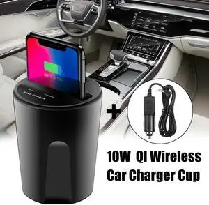 10W Qi Wireless Charger Holder Cup Fast Charging Car Charging Charger Cup Mobile Phone Stand For  Note5 for iPhone X 8