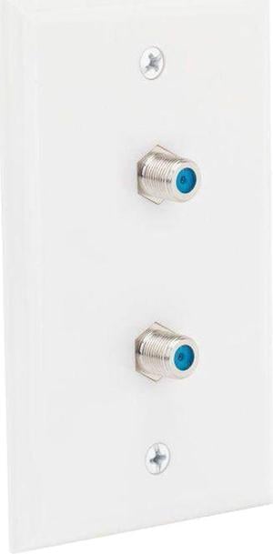 AUDIOVOX Duplex Coaxial Wall Plate, White VH128N