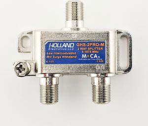 GHS-2PRO-M Cable TV MoCA Rated 2-Way Splitter - Holland Electronics - NEW