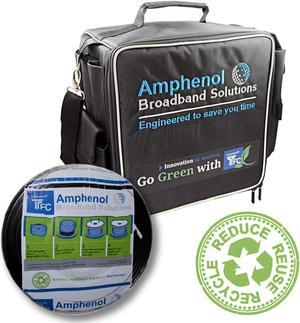 SatelliteSale Kit of Amphenols Innovative and Sustainable Tech Service Bag Reel and 500' Black Cable