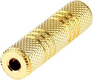 SatelliteSale Auxiliary 3.5mm Jack Stereo Female to Female Extension Gold Plated Coupler Aux