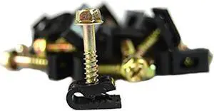 100 Pcs Ground Wire Black Flex Clips with Screw 10 12 14 Gauge GA