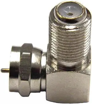 Adapter 90° Degree Right Angled F Female to F Male 75 Ohm (2 Pack)