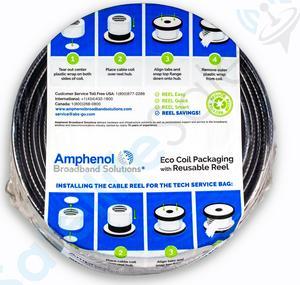 SatelliteSale Kit of Amphenols Innovative and Sustainable Tech Service Bag 500 feet of Black Drop Cable