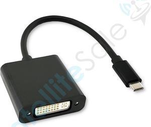 SatelliteSale USB Type C to DVI Adapter Male to Female Converter 2K/60Hz PVC Black