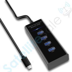 SatelliteSale USB Type C to 4x USB 3.0 Type A Female Ports SuperSpeed 5Gbps Adapter