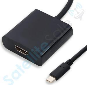 SatelliteSale USB Type C Male to Female HDMI Adapter 4K/30Hz 2160p Universal Wire Black Cord