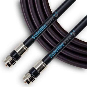 SatelliteSale Digital 75Ohm RG-6/U Coaxial Cable with F-Type Connector Indoor/Outdoor Universal Wire Black Cord 3 feet
