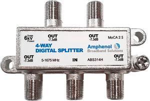 Amphenol 4-Way Digital Coaxial Splitter MoCA 2.5 ABS314H