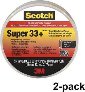 3M Scotch Super 33+ Vinyl Electrical Tape, 3/4 Inch x 66-Foot (2 Pack)