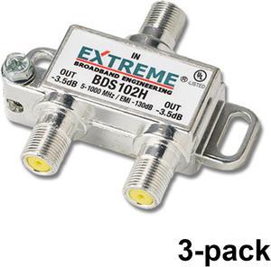 3(THREE) EXTREME BDS102H 2-WAY DIGITAL 1GHz HIGH PERFORMANCE COAX CABLE SPLITTER