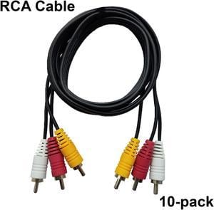 Lot of 10 (TEN) 6 FT Premium 3 RCA Composite Male to Male Audio Video AV Cable