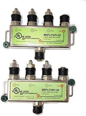 Directv SWM Approved 4-Way Splitter (2-Pack)