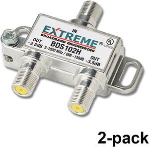 2 WAY EXTREME HD DIGITAL 1GHz HIGH PERFORMANCE COAX CABLE SPLITTER - (BDS102H) 2 Pack