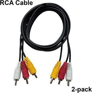 Lot of 2 (Two)6 FT Premium 3 RCA Composite Male to Male Audio Video AV Cable VCR