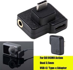 For DJI Osmo Action microphone 3.5mm/USB C Adapter audio external 3.5mm mic mount for TRS Plug DJI Osmo ActionAccessories (1pcs)