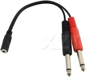 2018 Original Newest 20cm 3.5mm Female Jack to 2*6.35mm TRS Mono Male Audio Socket Adapter Cable (1pcs)