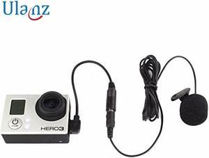 for GoPro Accessories Microphone Adapter Mini USB to Stereo Audio Adapter Cable 35mm With Clip on Mic for Gopro Hero 3 3 4 1pcs